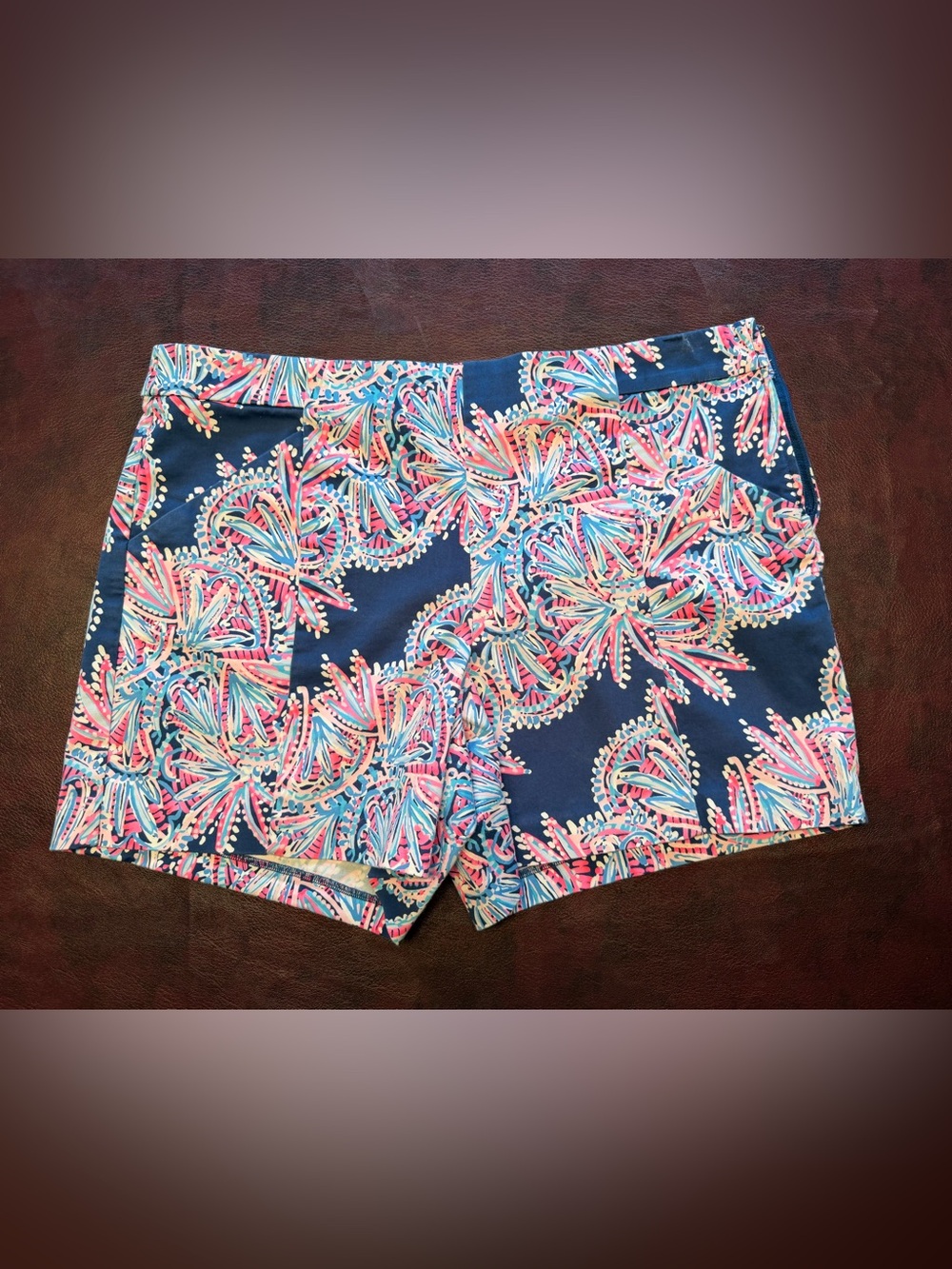 Lilly Pulitzer Arabeth Shorts with Pink and Blue Floral Print, size 14